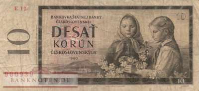 Tschechoslowakei - 10  Korun (#088c_F)
