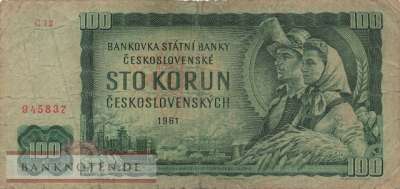 Tschechoslowakei - 100 Korun (#091a_VG)
