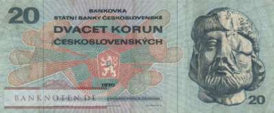 Tschechoslowakei - 20  Korun (#092b_VF)