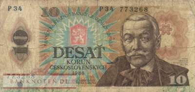 Tschechoslowakei - 10  Korun (#094b_VG)