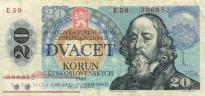 Tschechoslowakei - 20  Korun (#095a_VF)