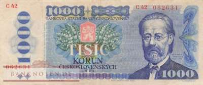 Tschechoslowakei - 1.000  Korun (#098a_VF)