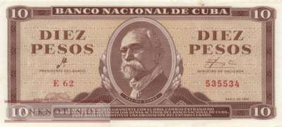Cuba - 10  Pesos (#096a_AU)