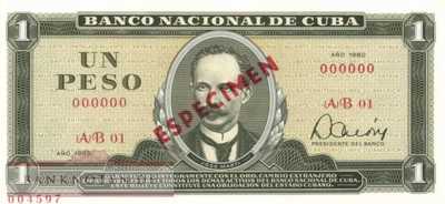 Cuba - 1  Peso - SPECIMEN (#102bS-80_UNC)