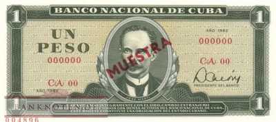 Cuba - 1  Peso - SPECIMEN (#102bS-82_UNC)