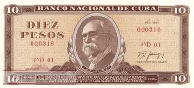 Cuba - 10  Pesos (#104c-87_UNC)