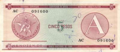 Cuba - 5  Pesos (#FX03_VG)