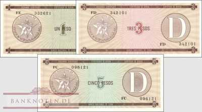 Kuba: 1 - 5 Pesos (3 Banknoten)