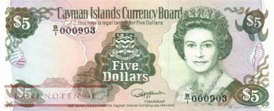 Cayman Islands - 5  Dollars (#012a_UNC)