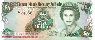 Cayman Islands - 5  Dollars (#027a_UNC)