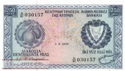 Cyprus - 250  Mils (#041c-78_UNC)