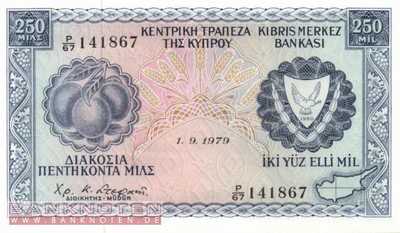 Cyprus - 250  Mils (#041c-7909_UNC)