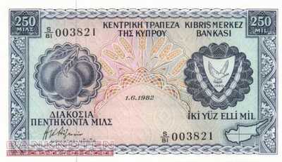 Cyprus - 250  Mils (#041c-82_UNC)