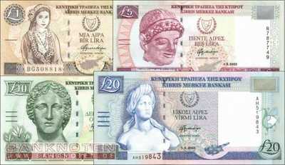 Cyprus: 1 - 20 Pounds (4 banknotes)