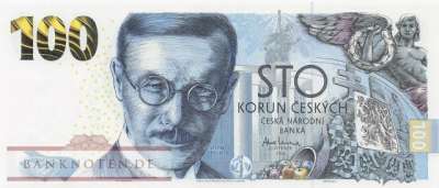Tschechische Republik - 100  Korun - Gedenkbanknote in Folder (#032_UNC)