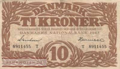 Denmark - 10  Kroner (#031n-3_VF)