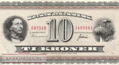 Denmark - 10  Kroner (#044ag-73-2_VF)