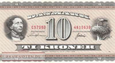 Denmark - 10  Kroner (#044ag-73-3_AU)