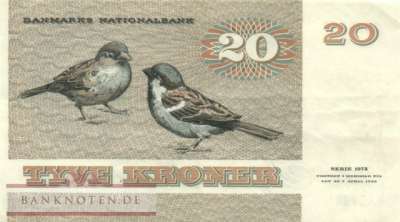 Dänemark - 20  Kroner (#049a-U1_VF)