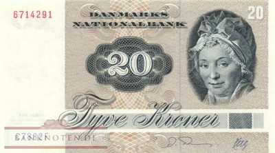 Denmark - 20  Kroner (#049h-2_UNC)