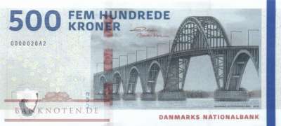 Dänemark - 500  Kroner (#068f-U1_UNC)