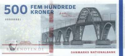 Dänemark - 500  Kroner (#073-2_UNC)