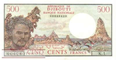 Djibouti - 500  Francs (#036a_XF)