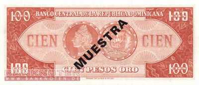 Dominikanische Republik - 100  Pesos Oro - SPECIMEN (#104s-U2_UNC)