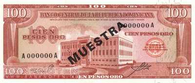 Dominican Republic - 100  Pesos Oro - SPECIMEN (#104s-U2_UNC)