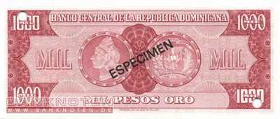 Dominican Republic - 1.000  Pesos Oro - SPECIMEN (#106s_UNC)