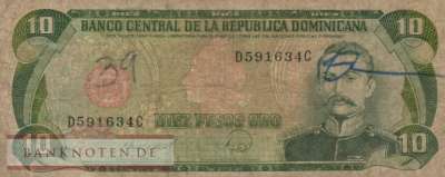 Dominikanische Republik - 10  Pesos Oro (#119c-88_VG)