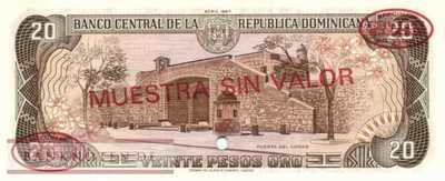 Dominican Republic - 20  Pesos Oro - SPECIMEN (#120s2-87_UNC)
