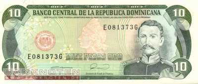 Dominikanische Republik - 10  Pesos Oro (#132_VF)