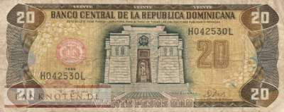 Dominican Republic - 20  Pesos Oro (#154b_VG)