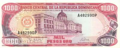 Dominican Republic - 1.000  Pesos Oro (#158b_UNC)