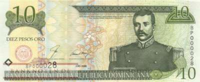 Dominican Republic - 10  Pesos Oro (#159a_UNC)