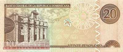Dominikanische Republik - 20 Pesos Oro (#169c_UNC)
