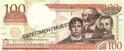 Dominican Republic - 100  Pesos Oro - SPECIMEN (#171s1_UNC)