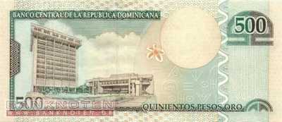 Dominikanische Republik - 500  Pesos Oro (#179a_UNC)