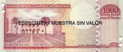Dominikanische Republik - 1.000  Pesos Oro - SPECIMEN (#180aS_UNC)