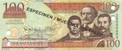 Dominikanische Republik - 100  Pesos Dominicanos - SPECIMEN (#184bS_UNC)