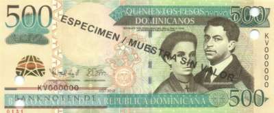 Dominikanische Republik - 500  Pesos Dominicanos - SPECIMEN (#186bS_UNC)