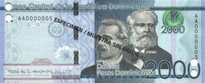 Dominikanische Republik - 2.000  Pesos Dominicanos - SPECIMEN (#194bS_UNC)