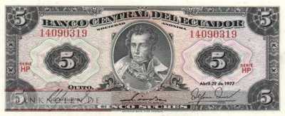 Ecuador - 5  Sucres (#108a-HP_UNC)
