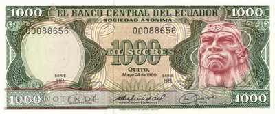 Ecuador - 1.000  Sucres (#120b-HR_UNC)