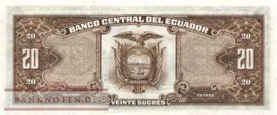 Ecuador - 20  Sucres (#121Aa-LM_UNC)