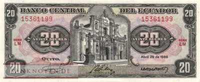 Ecuador - 20  Sucres (#121Aa-LM_UNC)