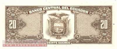 Ecuador - 20  Sucres (#121Aa-LQ_UNC)