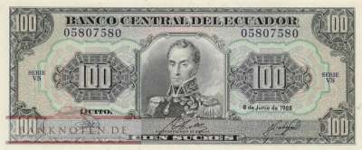 Ecuador - 100  Sucres (#123Aa-VS_UNC)