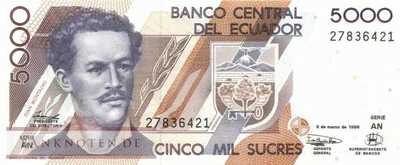 Ecuador - 5.000  Sucres (#128c-AN_UNC)